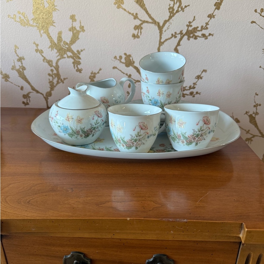 Premiere Fine China “Berkshire” pattern full 12 piece set